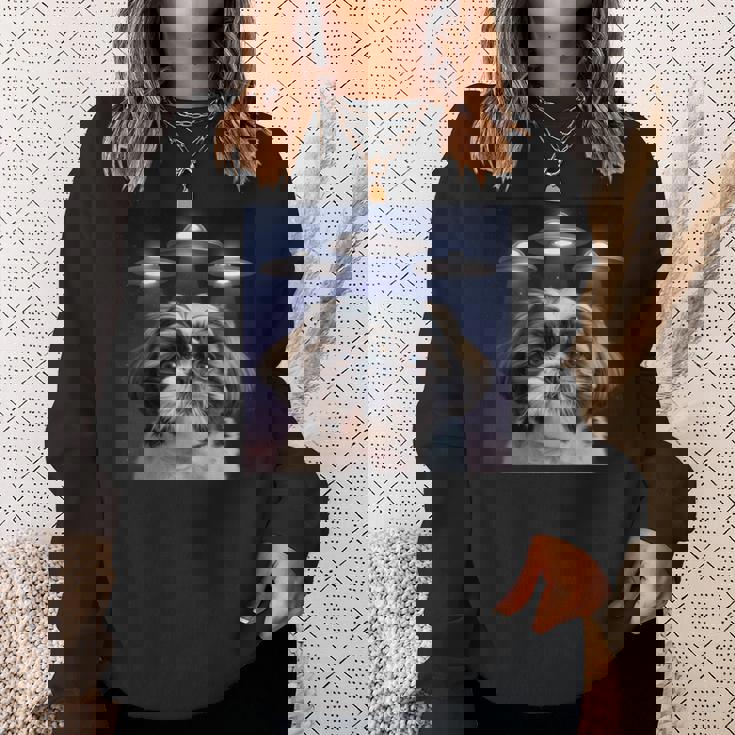 シーズー 犬 シウツー 犬 エイリアン Ufohitzhu おもしろい シーズー 長袖tシャツ スウェットシャツ 彼女への贈り物