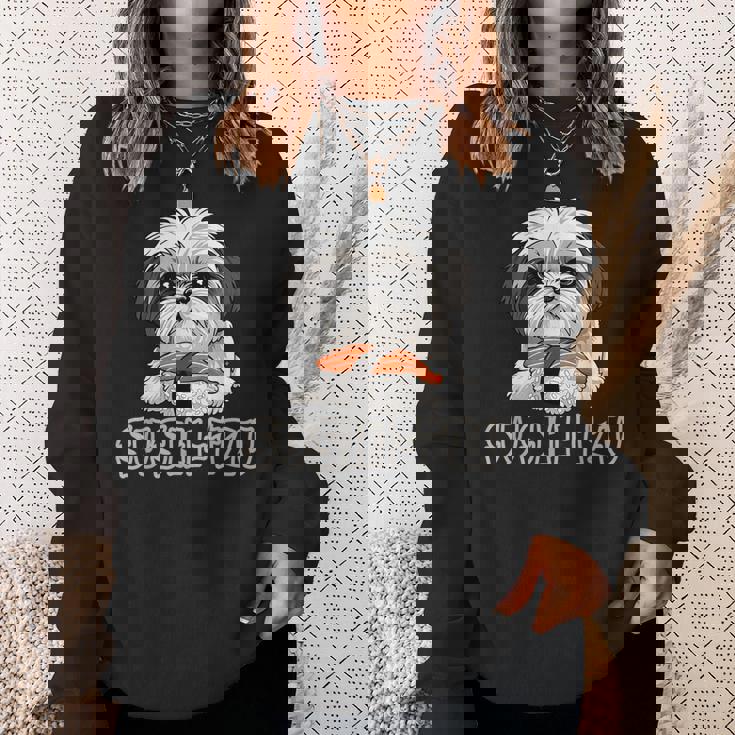 シーズー寿司 すしーず 犬 おもしろい しーず 寿司好き犬 スウェットシャツ 彼女への贈り物