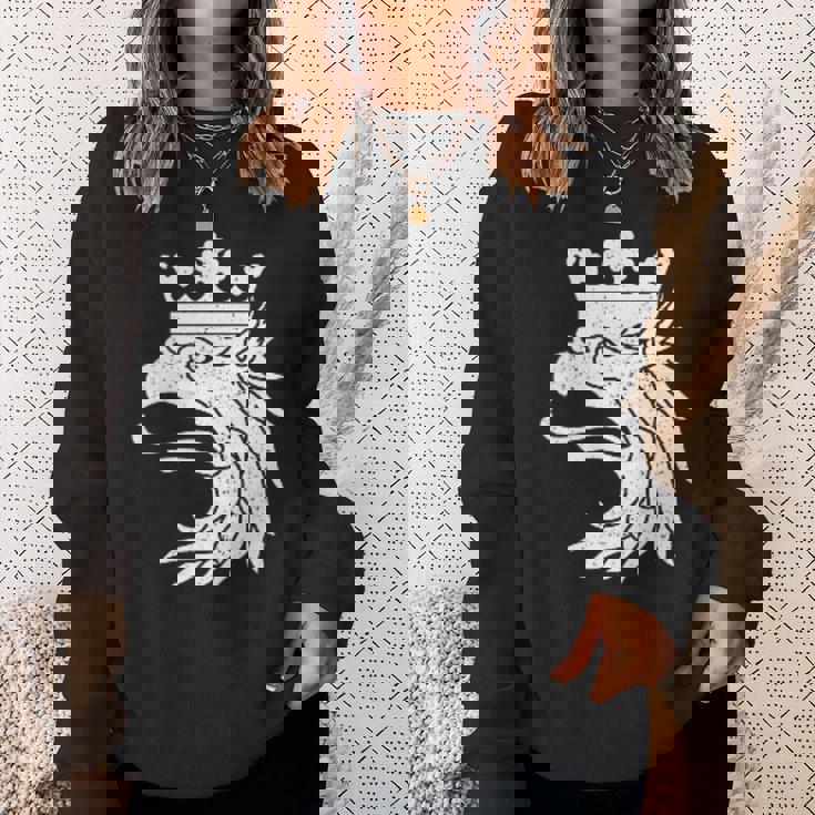 スカニア スウェーデン コート・オブ・アームズ フラッグ グリフィン スウェットシャツ 彼女への贈り物