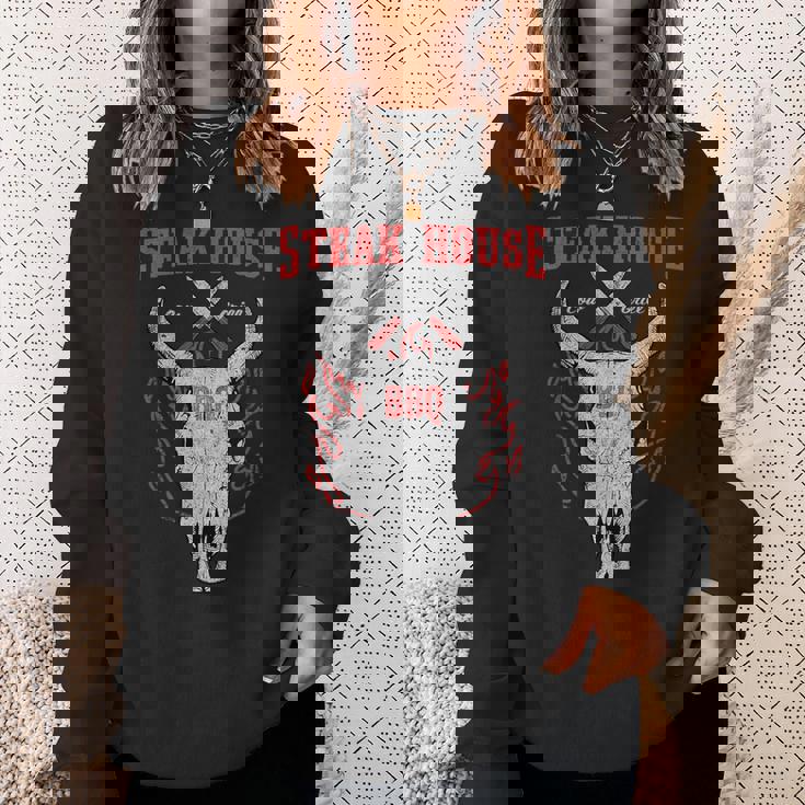 ステーキハウス Bbq バーベキュー グリル リブアイ ステーキハウス ディナー スウェットシャツ 彼女への贈り物