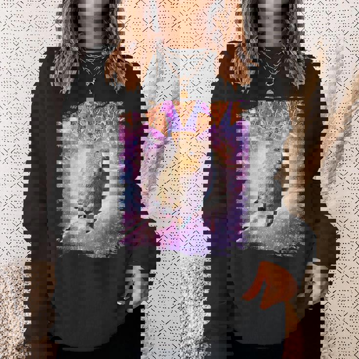 スペースギャラクシーquokka ワラビー ピザ付き スウェットシャツ 彼女への贈り物