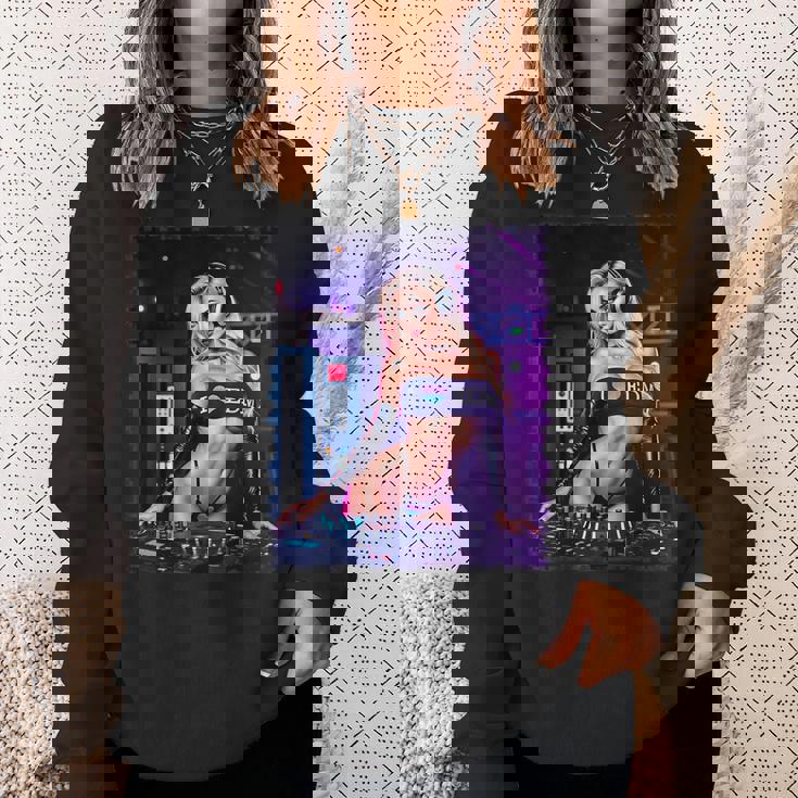 セクシーガールedmシャツメンズ–セクシーブロンドdjレイブ スウェットシャツ 彼女への贈り物