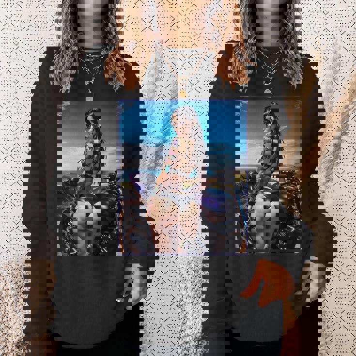 セクシーガールグラフィックtシャツ セクシーなラティーナガール&バイクビーチ。 長袖tシャツ スウェットシャツ 彼女への贈り物