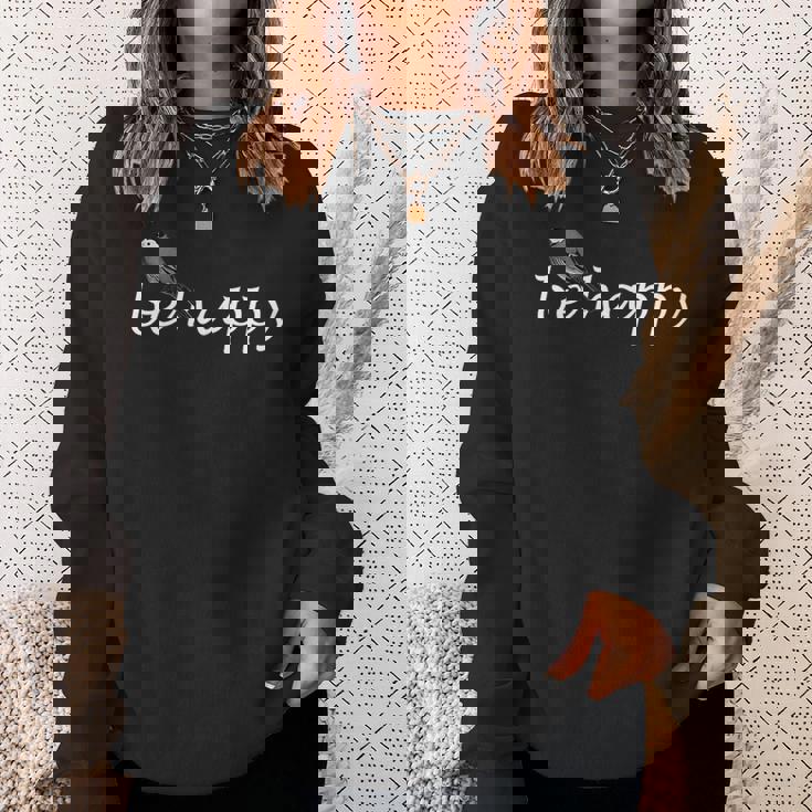 タイリクハクセキレイ Be Happy 鳥 動物 図 バードウォッチング 贈り物 鳥類学者 生物学者 自然科学 スウェットシャツ 彼女への贈り物