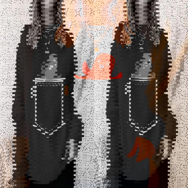 タコ ウインナー タコ 勝者 食べ物 イラスト ポケット デザイン かわいい 面白い 長袖tシャツ スウェットシャツ 彼女への贈り物