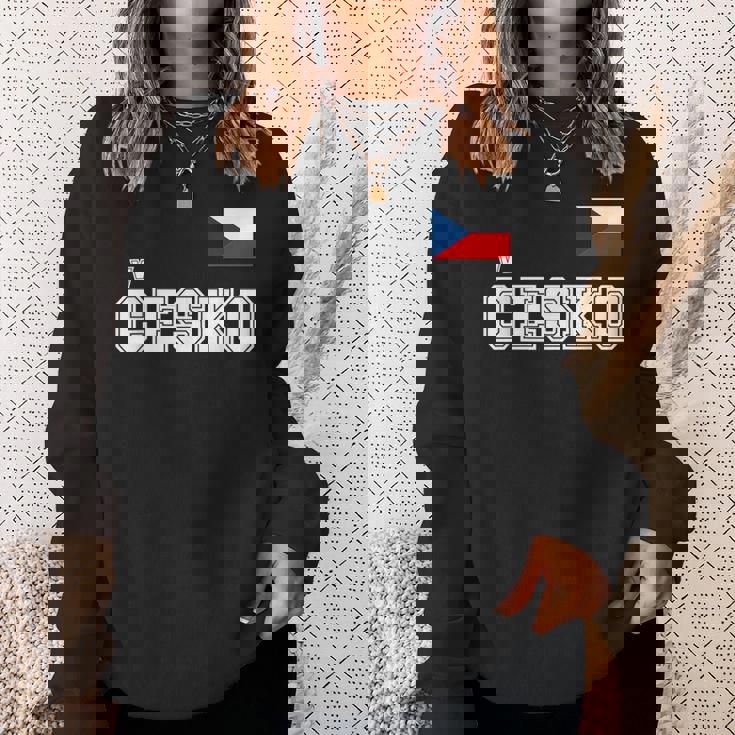 チェコ共和国 胸に Cesko 旗国旗 スウェットシャツ 彼女への贈り物