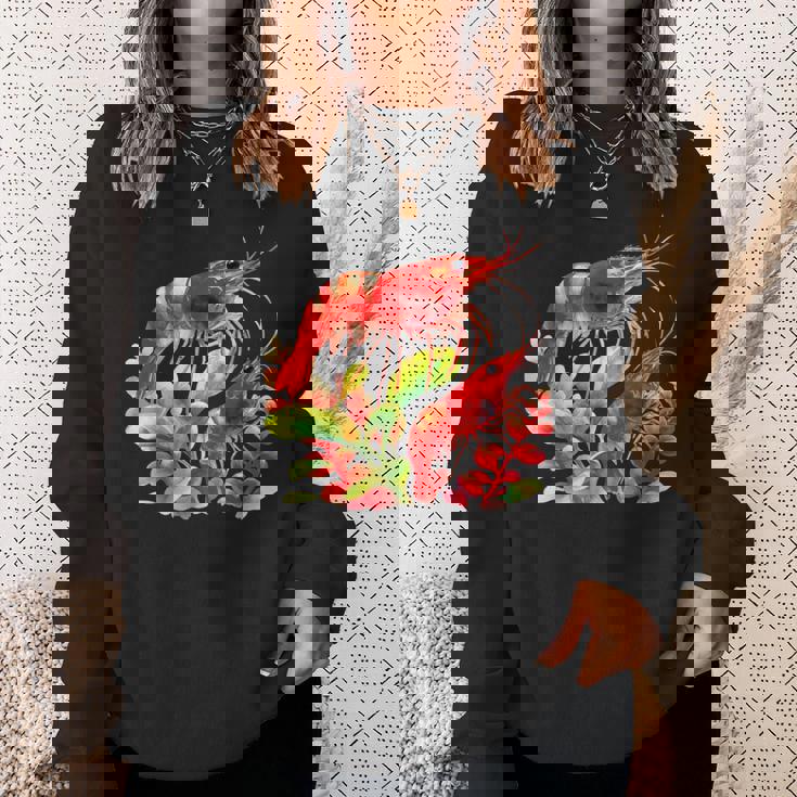 チェリーエビ 水草 水槽 淡水エビ スウェットシャツ 彼女への贈り物