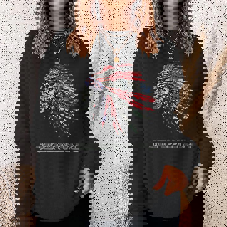 チペワ ネイティブアメリカン インディアン国旗 マネー ヘッドレス スウェットシャツ 彼女への贈り物