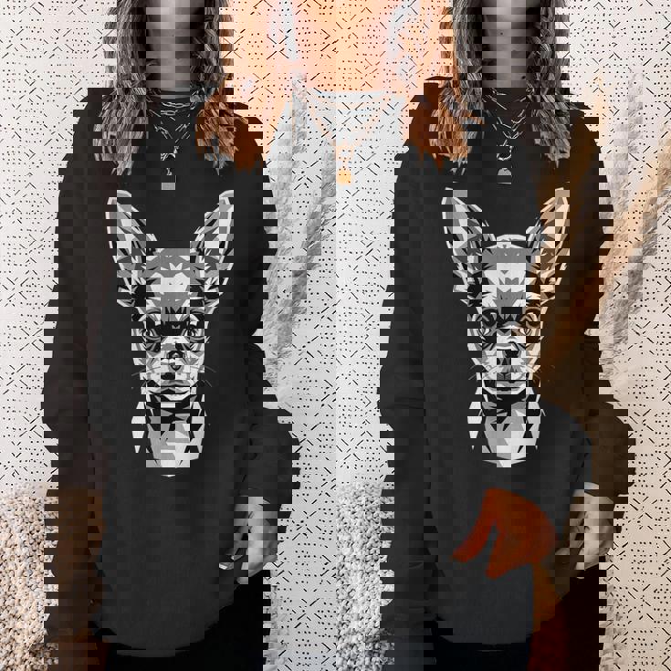 チワワ アート デザイン 犬 モチーフ かわいい チワワ 大好き スウェットシャツ 彼女への贈り物