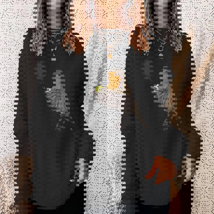 テニス ヨーロッパコマドリ 鳥 動物 図 バードウォッチング 贈り物 鳥類学者 生物学者 自然科学 スウェットシャツ 彼女への贈り物