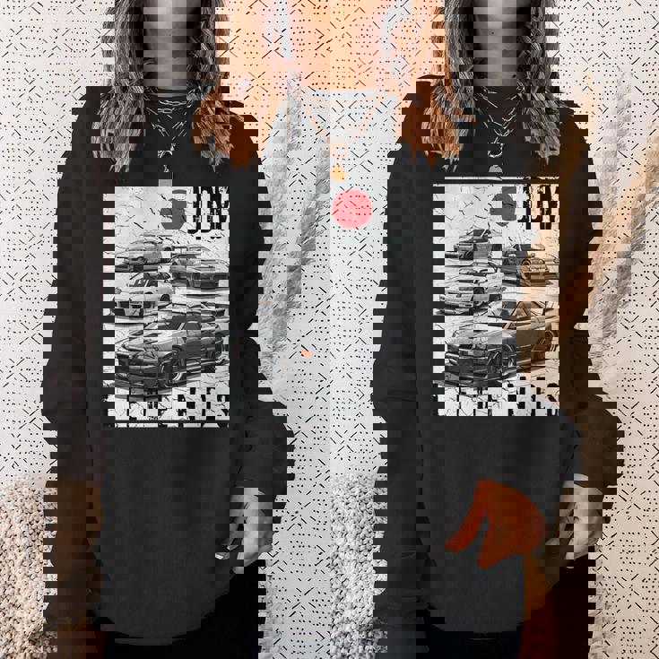 ディストレス Jdm レジェンズ レースカー 国旗 日本製 長袖tシャツ スウェットシャツ 彼女への贈り物