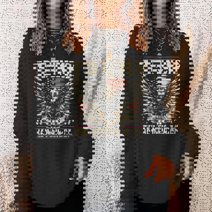 トランプ 2024 テイク・アメリカ・バック トランプ大統領 長袖tシャツ スウェットシャツ 彼女への贈り物