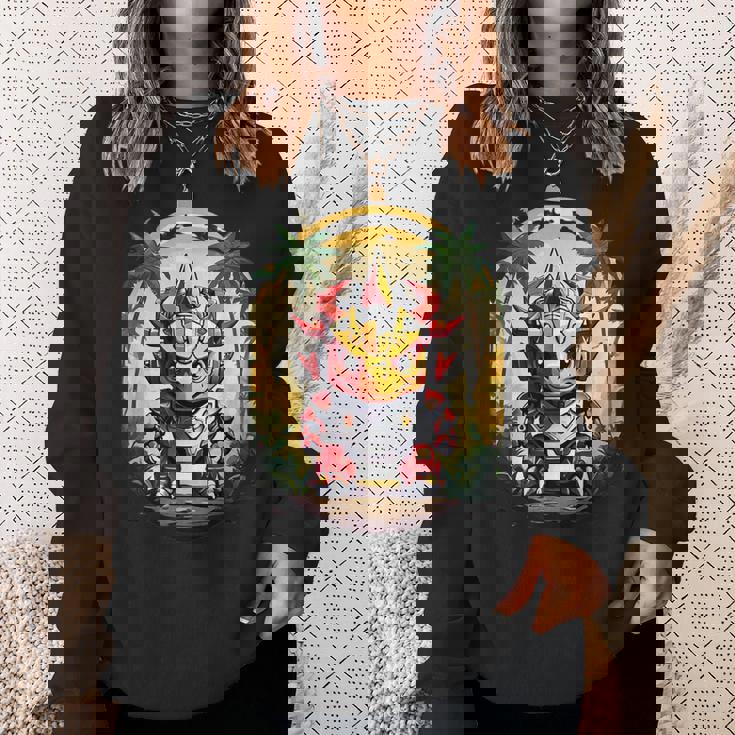 トリケラトプス恐竜ロボット トリケラトプスのマッチングデザイン スウェットシャツ 彼女への贈り物