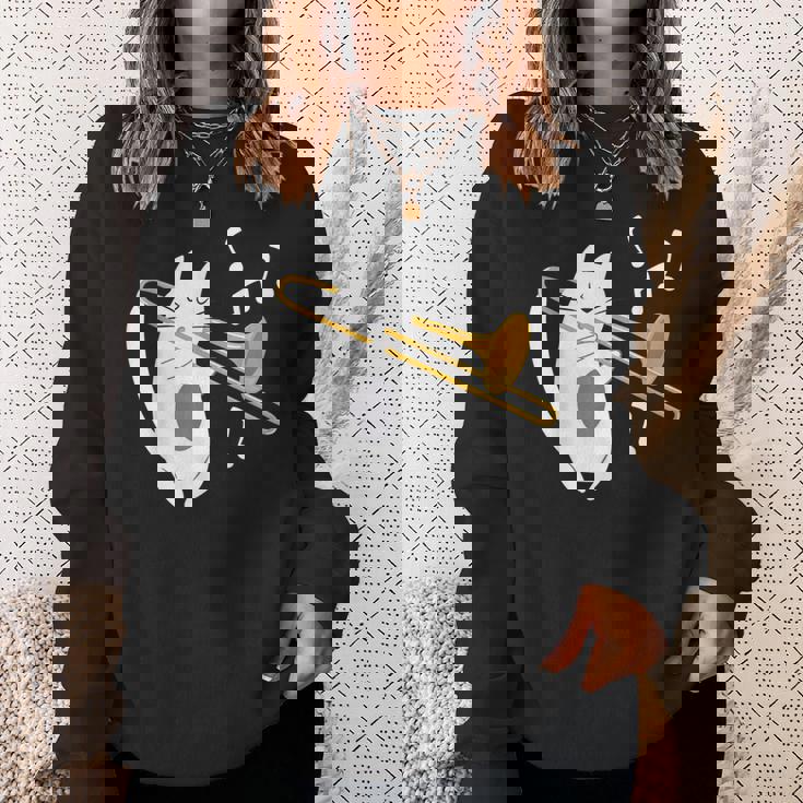 トロンボーン奏者 猫 トロンボーン奏者 音楽好き スウェットシャツ 彼女への贈り物