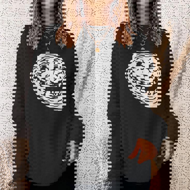 トロール フェイス ミーム ファニー ダンク ミーム トロールフェイス スウェットシャツ 彼女への贈り物