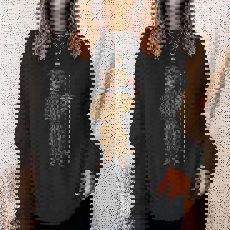 ドイツ ランドスケニヒト猫 ルネサンス ツヴァイハンダー 剣 Hema スウェットシャツ 彼女への贈り物