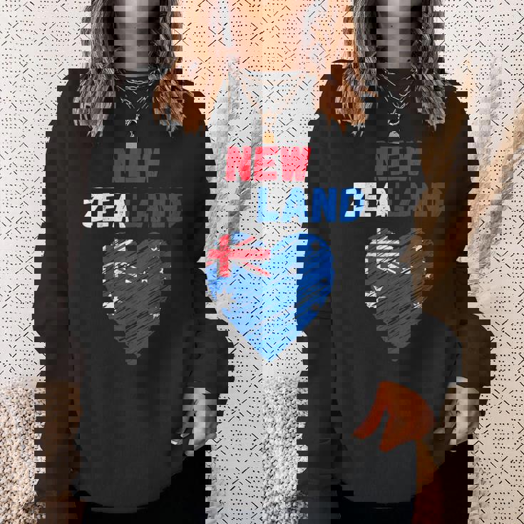 ニュージーランド国旗 ホリデーハート ニュージーランド国旗 スウェットシャツ 彼女への贈り物