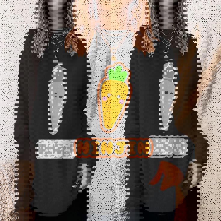 ニンジン 人参 Ninjin『Oyasai お野菜』ゆるくて かわいい キャラクター 面白い スウェットシャツ 彼女への贈り物