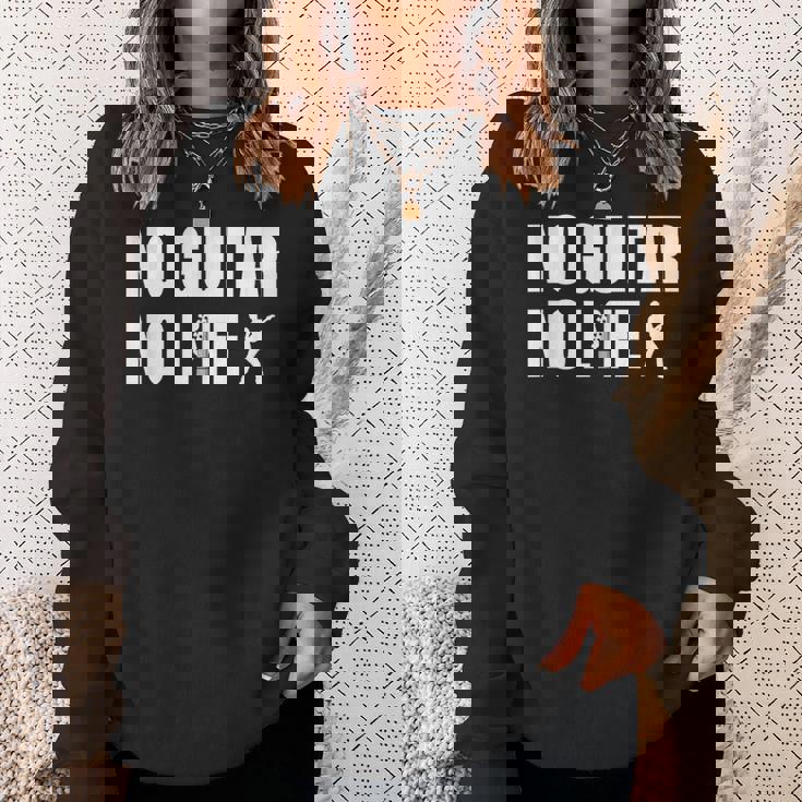 ノーギターノーライフ ギター好き ギター エレキギター ポップ音楽 ロック音楽 軽音部 バンド スウェットシャツ 彼女への贈り物