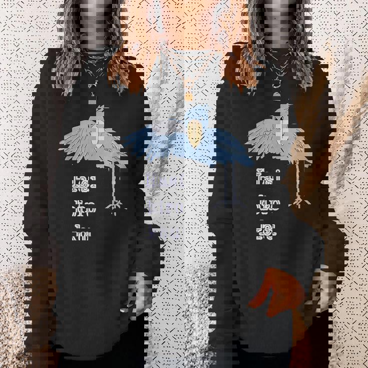 ハシビロコウさん 『ウェルカム』どうぶつフレンズ 動物園の生き物 大きな鳥 スウェットシャツ 彼女への贈り物