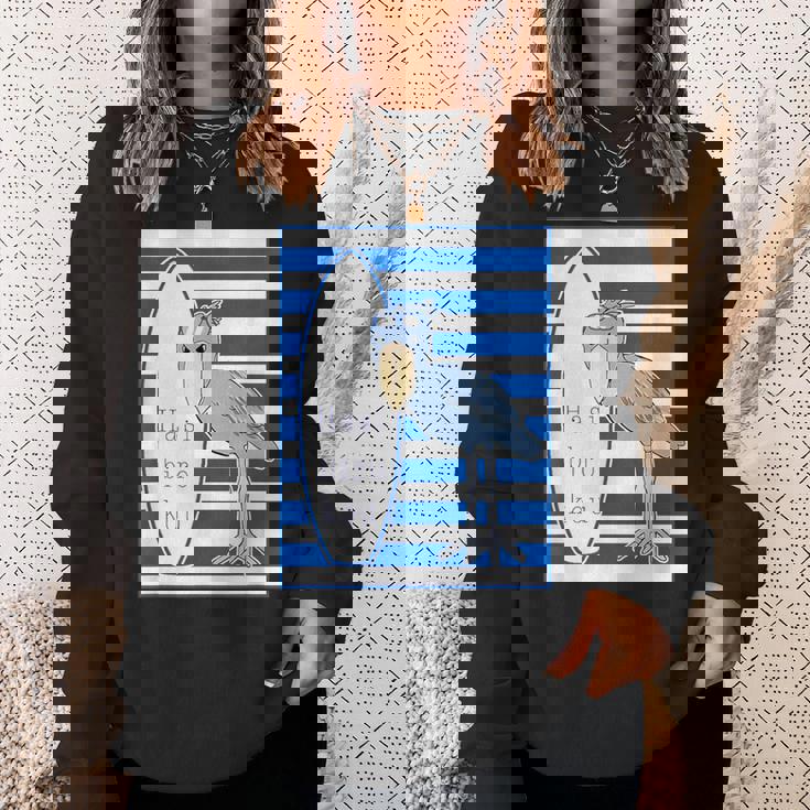 ハシビロコウさん 『サーフサイド・ボーダー』【どうぶつフレンズ】 サーファー／サーフボード 夏・面白 スウェットシャツ 彼女への贈り物