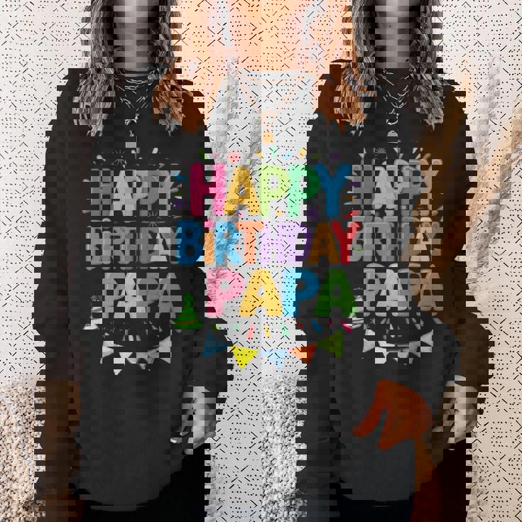 ハッピーバースデーパパはパパの誕生日 長袖tシャツ スウェットシャツ 彼女への贈り物