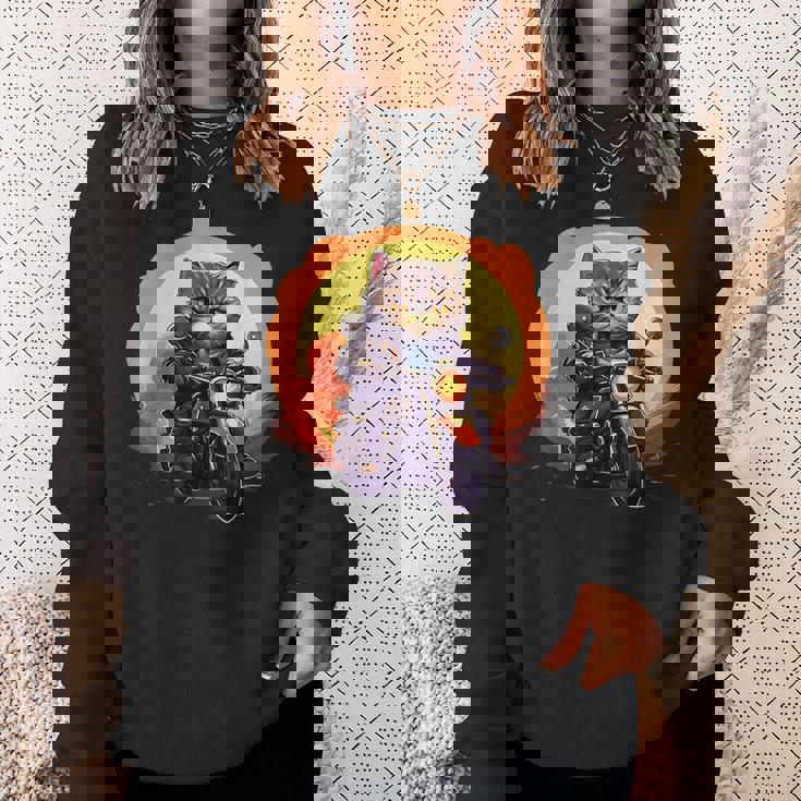 バイカー エキゾチック ショートヘア 猫 乗馬 オートバイ スウェットシャツ 彼女への贈り物