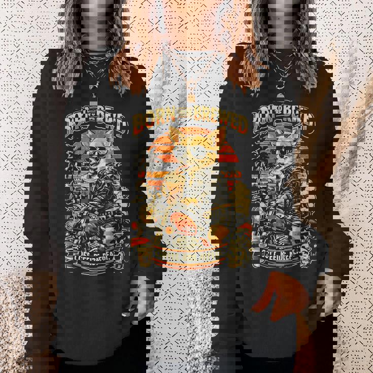 バイクでコーヒーを飲むチワワ Digor スウェットシャツ 彼女への贈り物