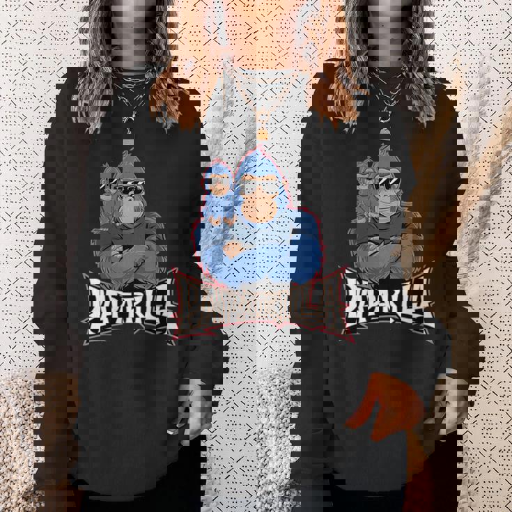 パパリラ 父娘ゴリラ 長袖tシャツ スウェットシャツ 彼女への贈り物