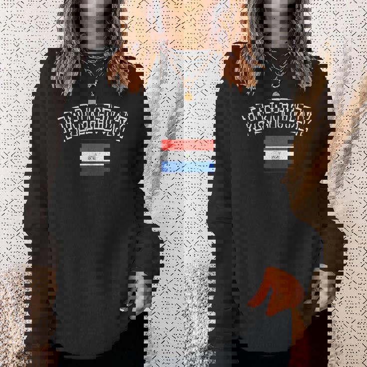 パラグアイ国旗 ヴィンテージ アンティーク調 レトロ ヘリテージデザイン スウェットシャツ 彼女への贈り物