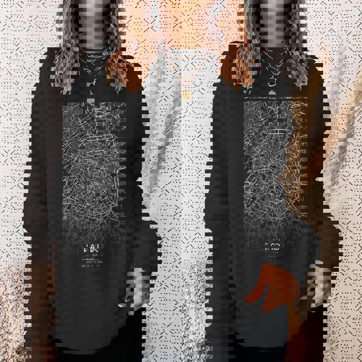 パリ フランス 面白い 街 コーディネート スカイライン 街 地図 スウェットシャツ 彼女への贈り物