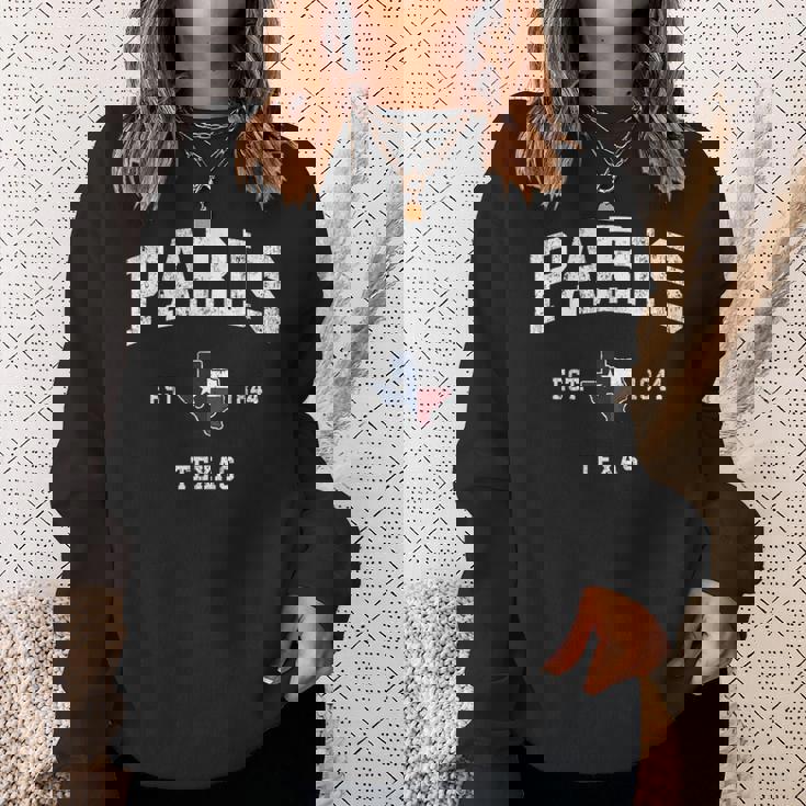 パリテキサスtx ビンテージ州旗スポーツデザイン スウェットシャツ 彼女への贈り物