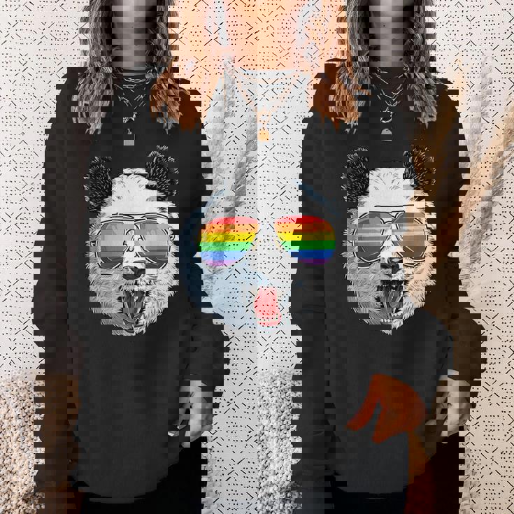 パンダ ゲイプライド Lgbt レインボーフラッグ サングラス Lgbtqギフト スウェットシャツ 彼女への贈り物