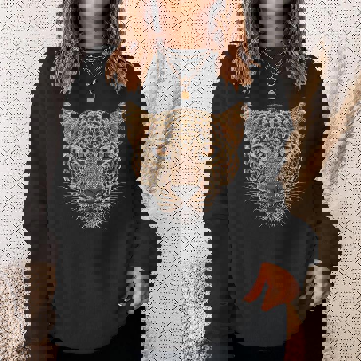 ヒョウの顔 大きな猫の頭 パンテラ パルダス 野生動物 キッズ スウェットシャツ 彼女への贈り物