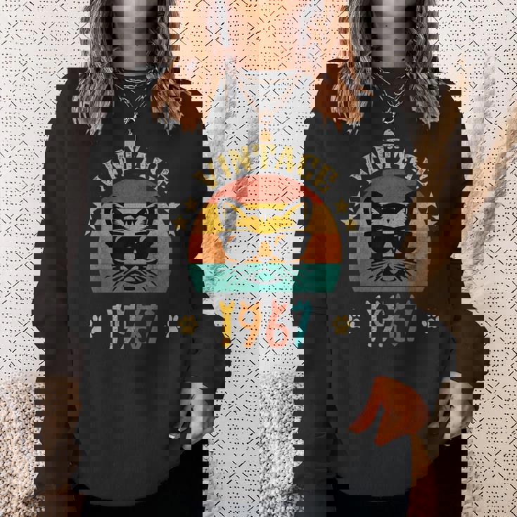 ビンテージファニーキャットシャツ 誕生日プレゼント 1967 メンズ レディース 59歳 スウェットシャツ 彼女への贈り物