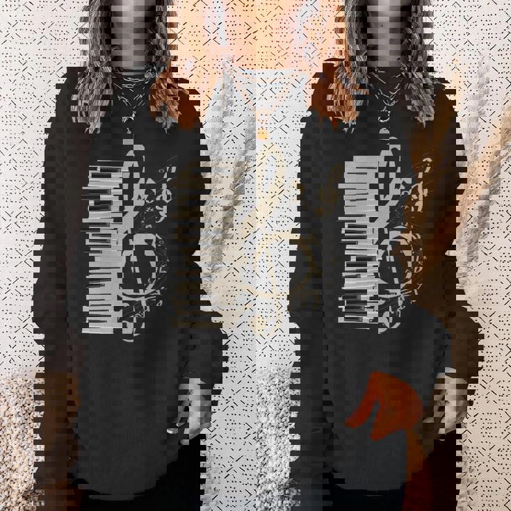 ピアノ音部記号 音楽ギフト ト音記号 ピアノ 長袖tシャツ スウェットシャツ 彼女への贈り物