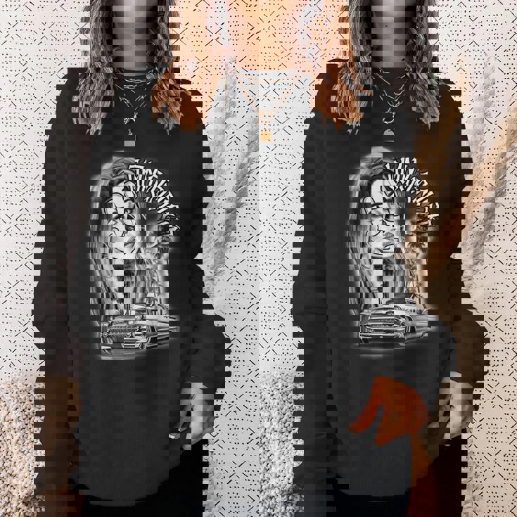 ピエロガール パヤサ×チカーノ ローライダーギャングスターブラックワーク スウェットシャツ 彼女への贈り物