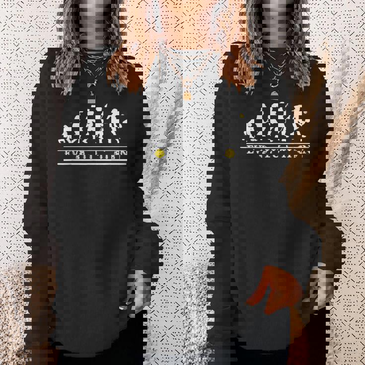 ピックルボール愛好家、面白い進化ピックルボール スウェットシャツ 彼女への贈り物