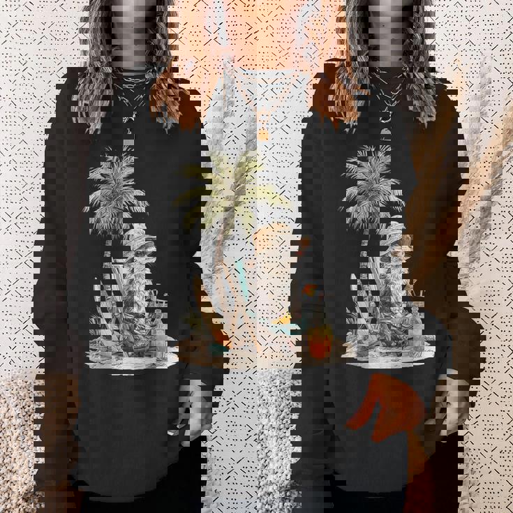 フェレット 果物 スキムボード ビーチツリー 動物 モチーフ フェレット スウェットシャツ 彼女への贈り物