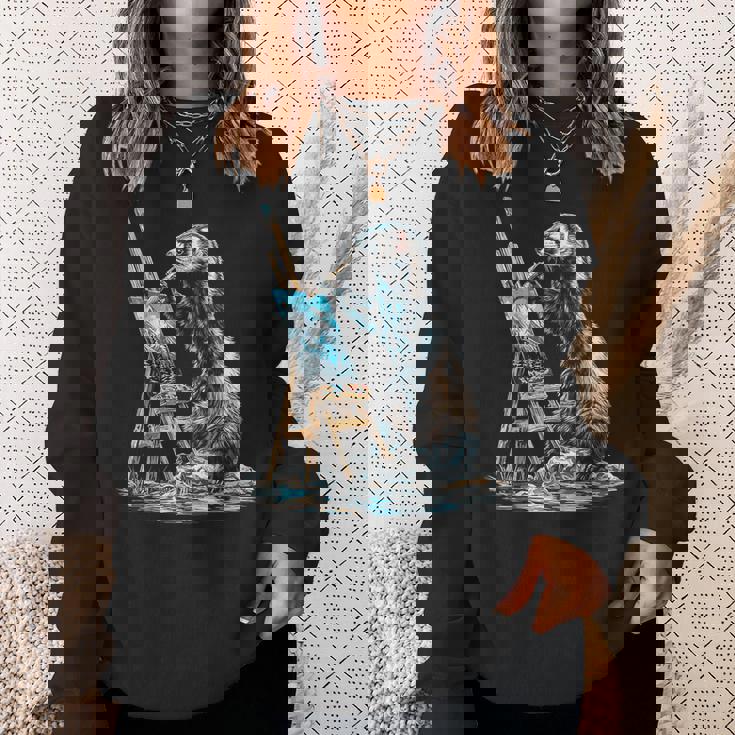 フェレット 自然 絵画 動物 モチーフ アートワーク フェレット スウェットシャツ 彼女への贈り物