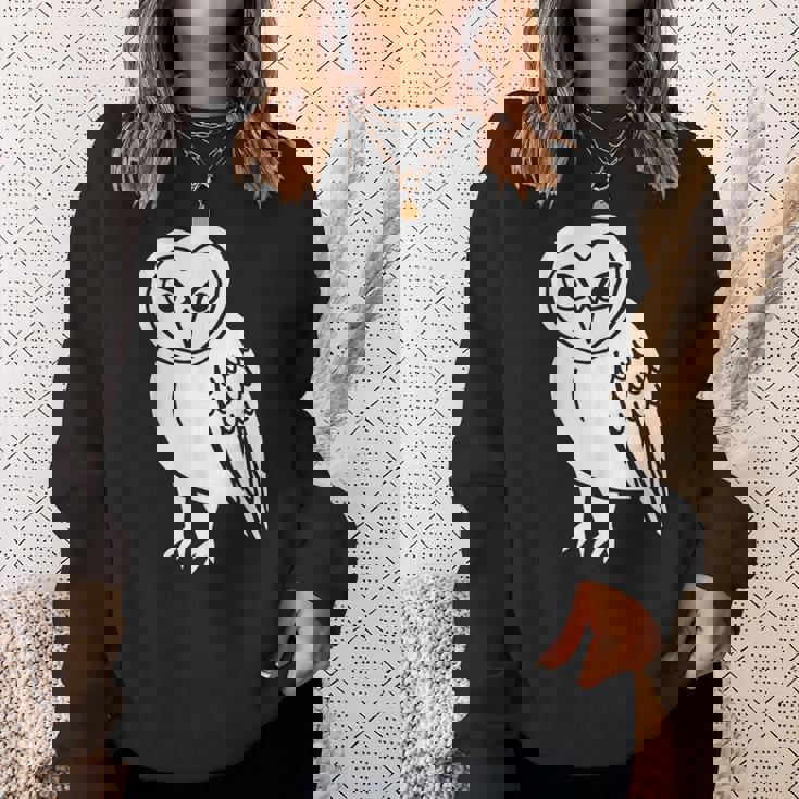 フクロウ愛好家 メンフクロウ かわいい 白い鳥 精神 動物 自然 アート スウェットシャツ 彼女への贈り物