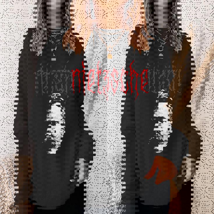 フリードリヒ・ニーチェ-金属の哲学者の設計 スウェットシャツ 彼女への贈り物