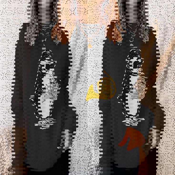 フレンチホルン奏者 ペンギン好き 音楽 フレンチホルン スウェットシャツ 彼女への贈り物