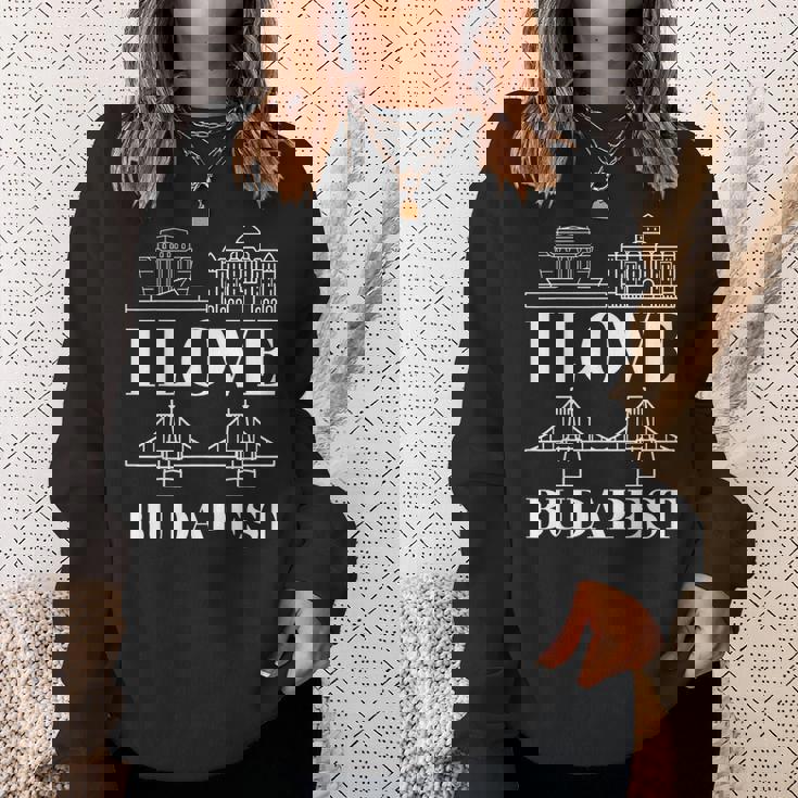 ブダペスト ハンガリー 街並み地図 旅行 スウェットシャツ 彼女への贈り物