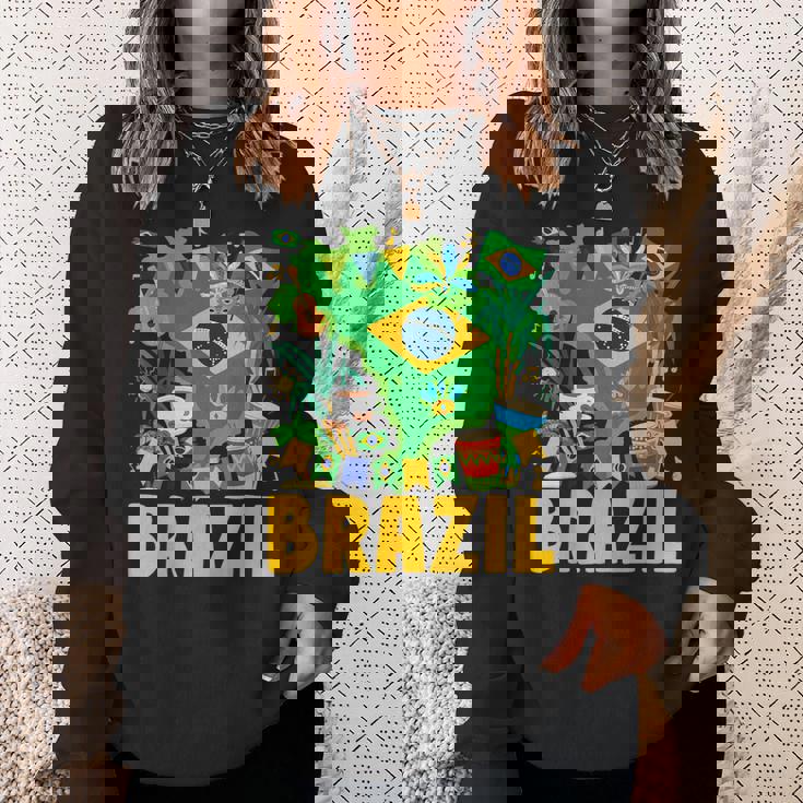 ブラジル国旗衣装のアイデア ブラジル&ブラジルの国旗 スウェットシャツ 彼女への贈り物