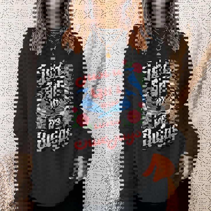 ブルージェイズが大好きな少女 バード愛好家 バードウォッチャー スウェットシャツ 彼女への贈り物