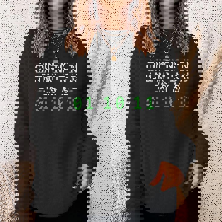 プログラマー カウントイン バイナリコード バイナリコーディング スウェットシャツ 彼女への贈り物