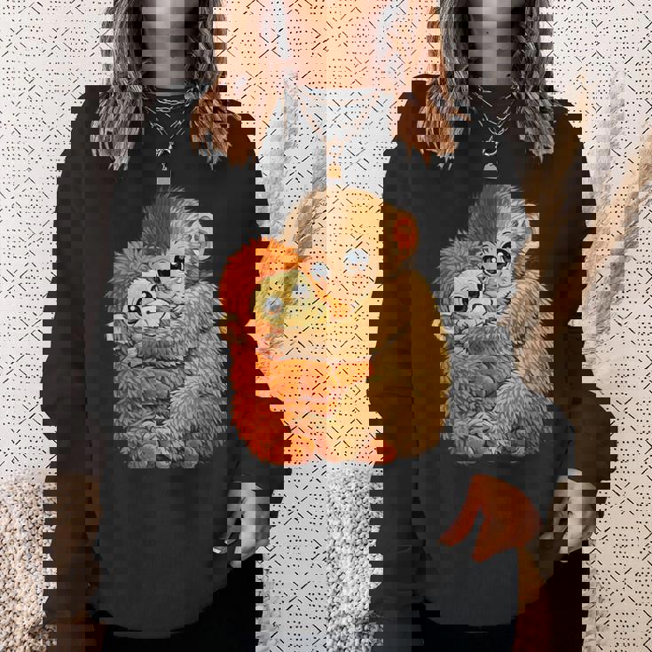 ベビーモンキーパンチ 面白い猿のぬいぐるみミーム スウェットシャツ 彼女への贈り物