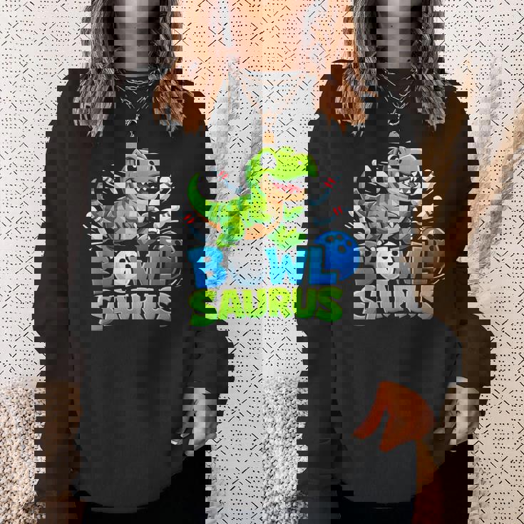 ボウリング 恐竜 Tレックス キュート グラフィック キッズ 幼児 男の子 ボウラー スウェットシャツ 彼女への贈り物