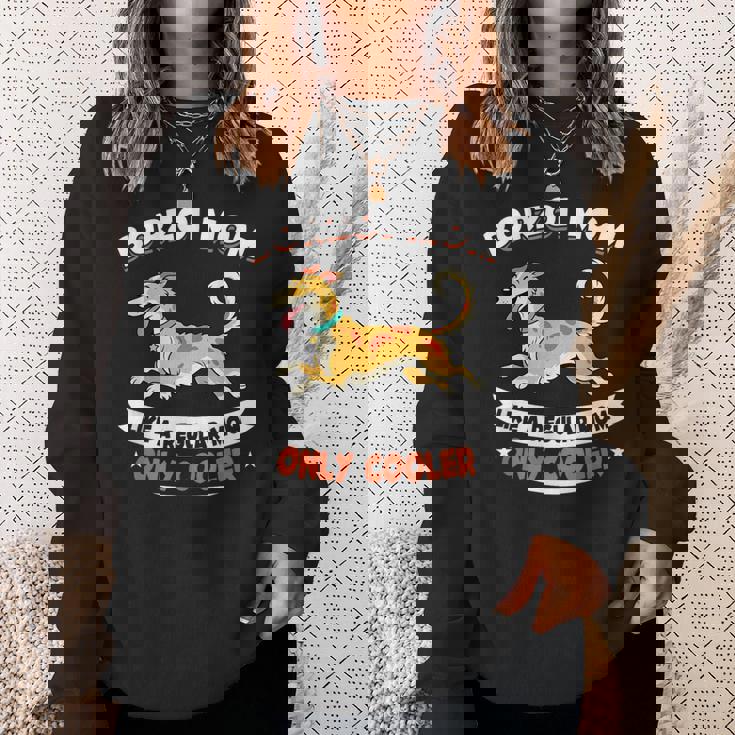 ボルゾイママ、まるで普通のママ専用クーラー-ボルゾイ犬 スウェットシャツ 彼女への贈り物